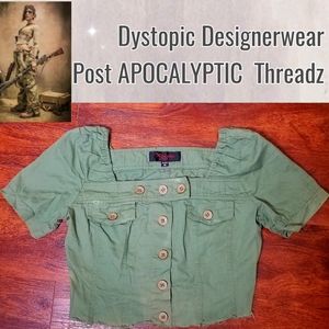 DISTRESSED Grunge Fairycore Dystopian Crop Top E-Girl Militarycore Punk  Med